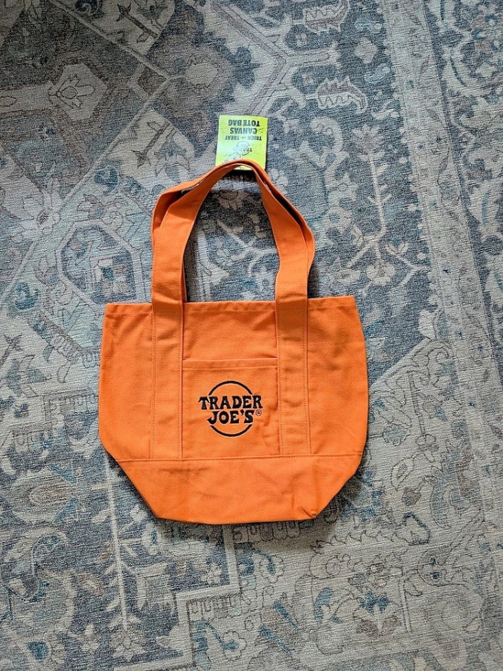Trader Joe's Trick-or-Treat Mini Canvas Tote Bag Orange